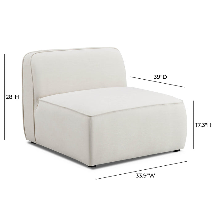 Travie Sand Upcycled Linen Armless Chair - Home And Beyond