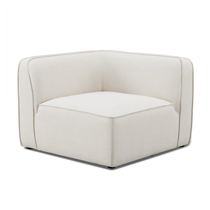 Travie Sand Upcycled Linen Corner Chair - Home And Beyond