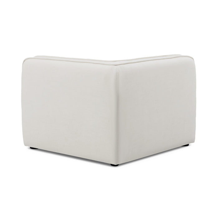 Travie Sand Upcycled Linen Corner Chair - Home And Beyond