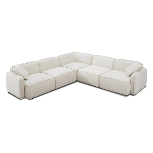 Travie Sand Upcycled Linen Modular L-Sectional - Home And Beyond