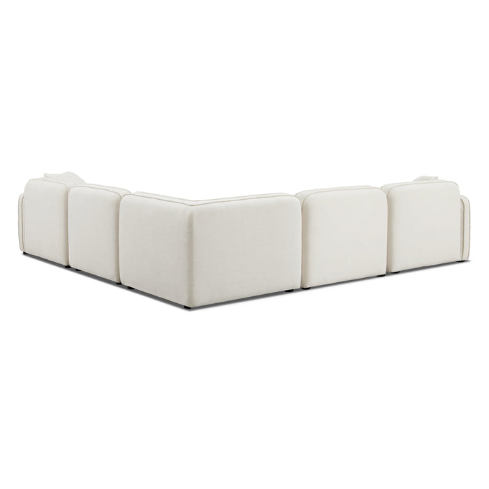 Travie Sand Upcycled Linen Modular L-Sectional - Home And Beyond
