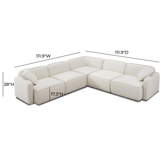 Travie Sand Upcycled Linen Modular L-Sectional - Home And Beyond