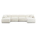 Travie Sand Upcycled Linen 6-Piece Modular U-Sectional - Home And Beyond