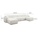 Travie Sand Upcycled Linen 6-Piece Modular U-Sectional - Home And Beyond