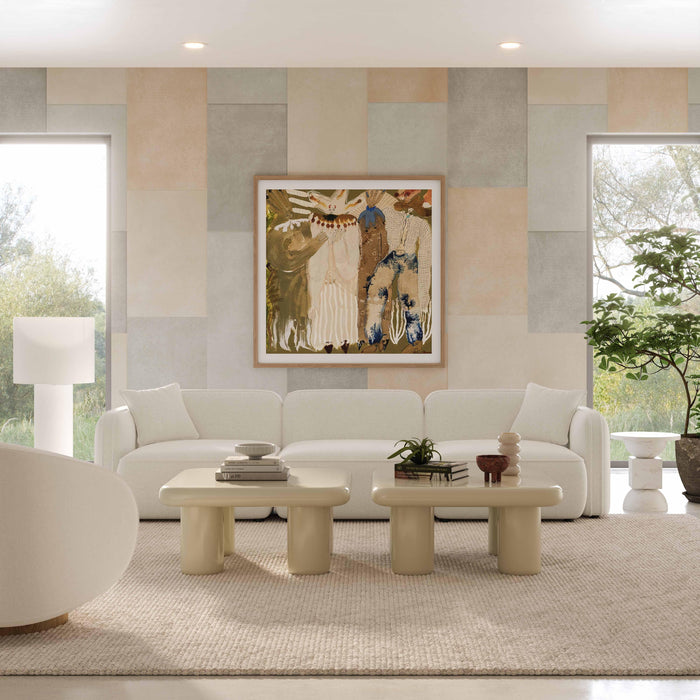 Travie Sand Upcycled Linen Modular Sofa - Home And Beyond