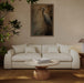 Kourtney 100" Cream Performance Faux Mohair Sofa - Home And Beyond