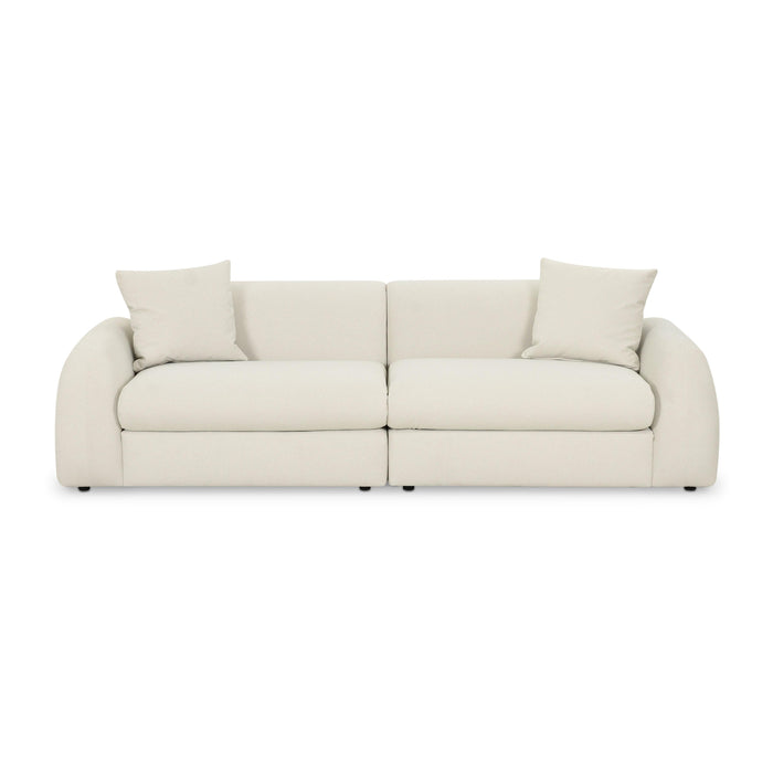 Kourtney 100" Cream Performance Faux Mohair Sofa - Home And Beyond