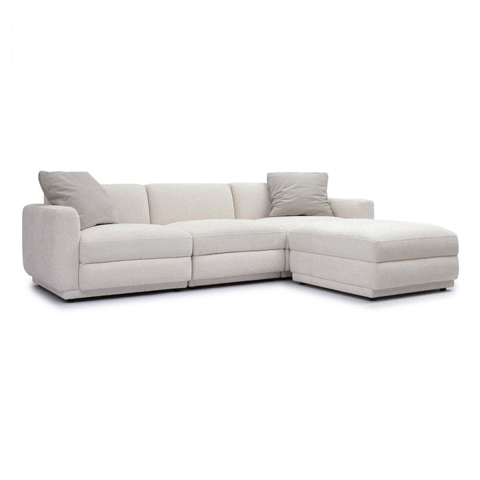Perry 4-Piece Cream Performance Chenille Modular Sectional - Home And Beyond