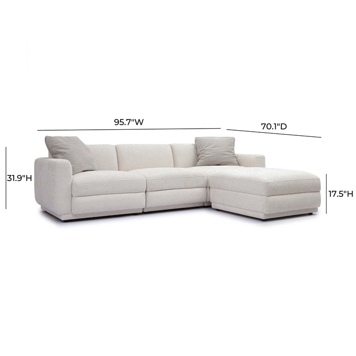 Perry 4-Piece Cream Performance Chenille Modular Sectional - Home And Beyond