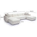Perry 6-Piece Cream Performance Chenille Modular U-Sectional - Home And Beyond