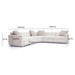 Perry 5-Piece Cream Performance Chenille Modular L-Sectional - Home And Beyond