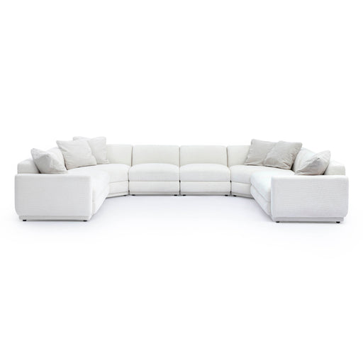 Perry 8-Piece Cream Performance Chenille Modular Large U-Sectional - Home And Beyond