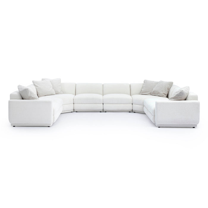 Perry 8-Piece Cream Performance Chenille Modular Large U-Sectional - Home And Beyond