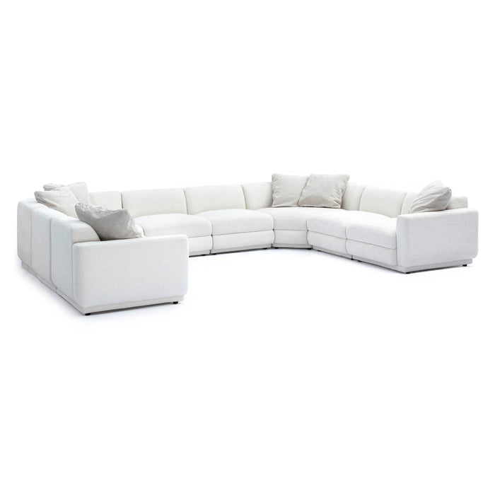 Perry 8-Piece Cream Performance Chenille Modular Large U-Sectional - Home And Beyond