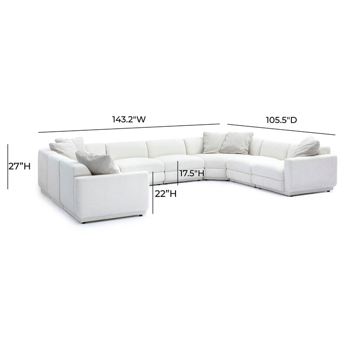 Perry 8-Piece Cream Performance Chenille Modular Large U-Sectional - Home And Beyond