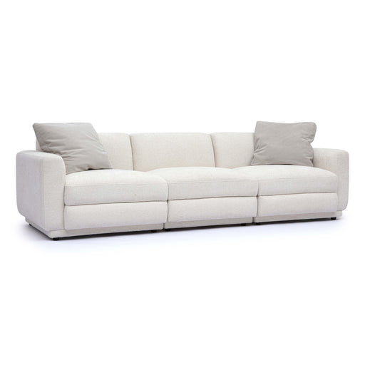 Perry 96" Cream Performance Chenille Modular Sofa - Home And Beyond