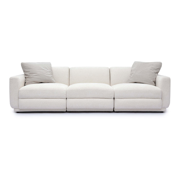 Perry 96" Cream Performance Chenille Modular Sofa - Home And Beyond