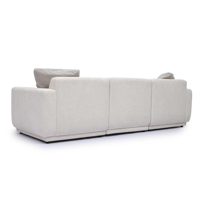 Perry 96" Cream Performance Chenille Modular Sofa - Home And Beyond