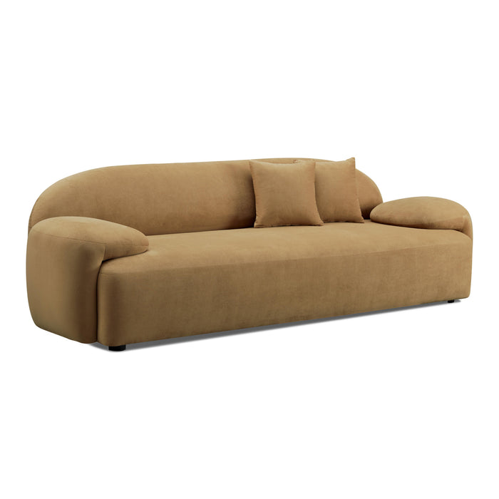 Allegra Cafe Au Lait Performance Velvet Sofa - Home And Beyond