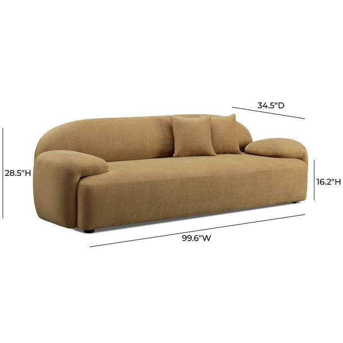 Allegra Cafe Au Lait Performance Velvet Sofa - Home And Beyond
