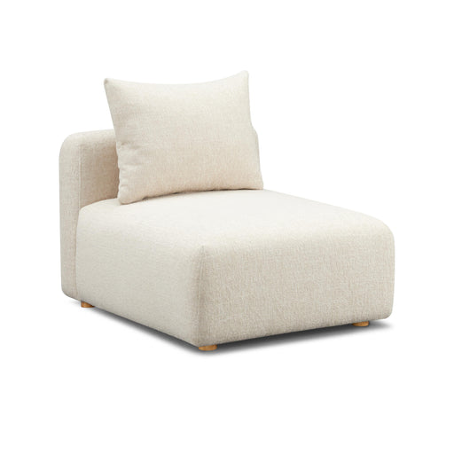 Hangover Cream Heavy Textured Fabric Modular Armless Chair - Home And Beyond