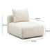 Hangover Cream Heavy Textured Fabric Modular Armless Chair - Home And Beyond