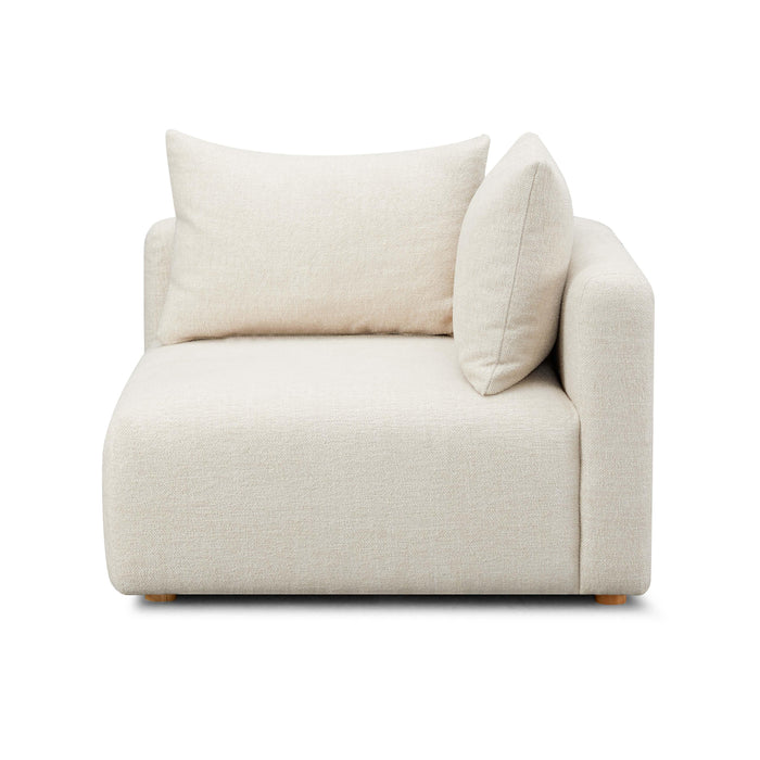 Hangover Cream Heavy Textured Fabric Modular Corner Chair - Home And Beyond