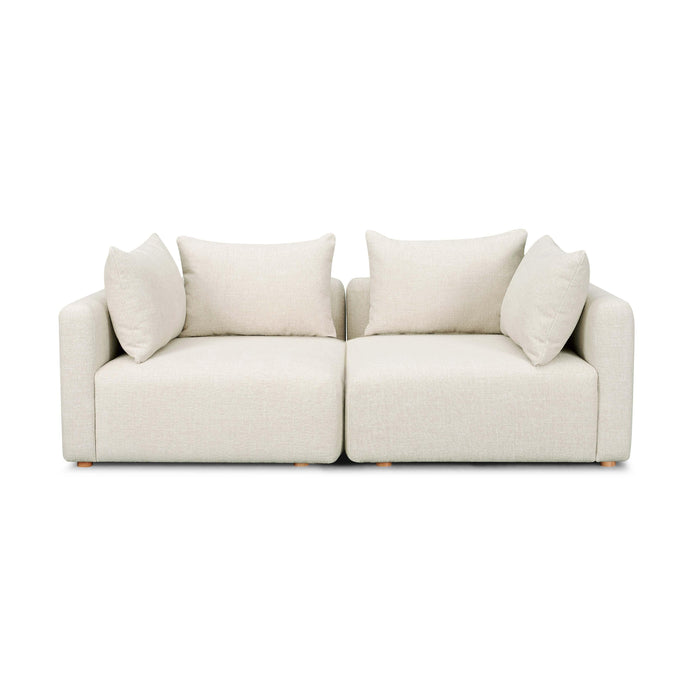 Hangover Cream Heavy Textured Fabric Loveseat - Home And Beyond