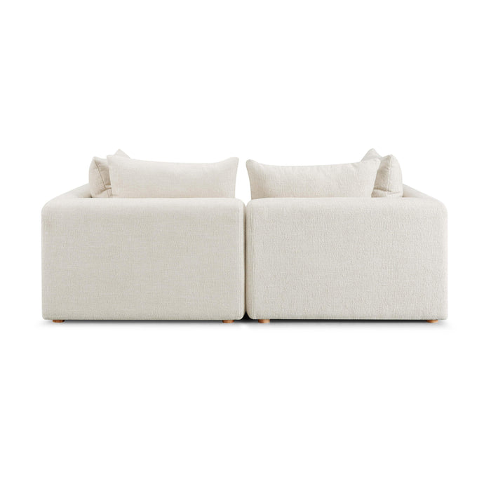 Hangover Cream Heavy Textured Fabric Loveseat - Home And Beyond