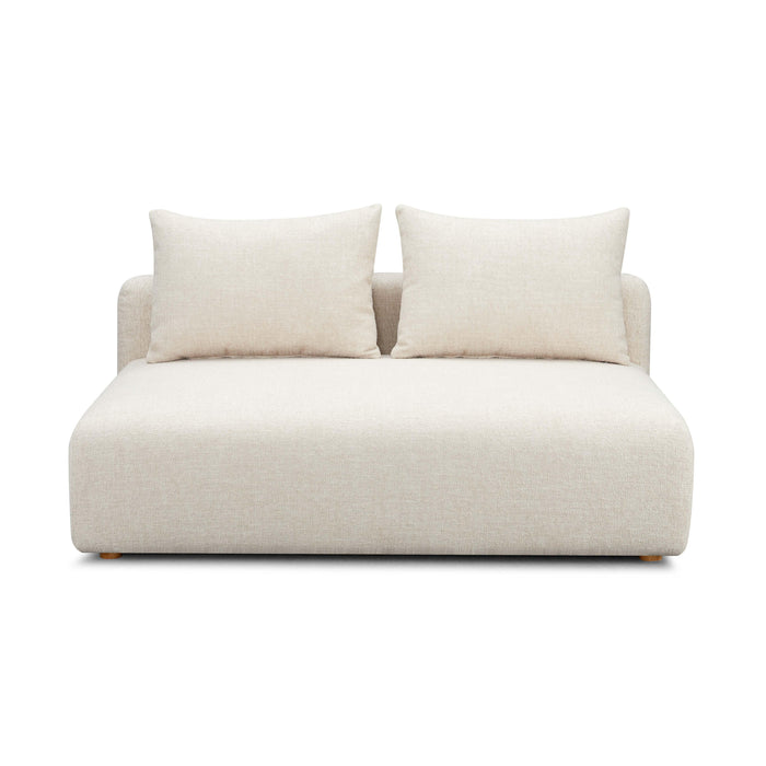 Hangover Cream Heavy Textured Fabric Modular Loveseat - Home And Beyond