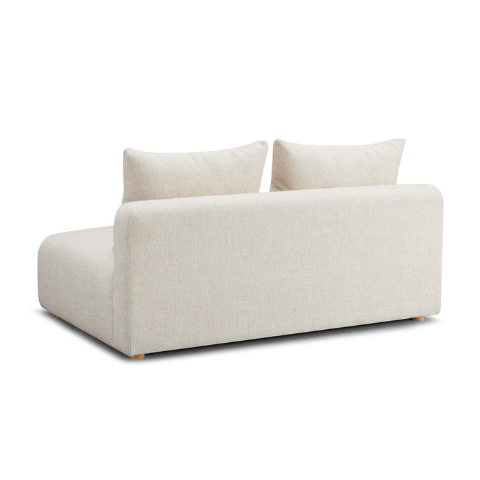 Hangover Cream Heavy Textured Fabric Modular Loveseat - Home And Beyond