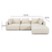 Hangover Cream Heavy Textured Fabric 4-Piece Modular Sectional - Home And Beyond