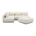 Hangover Cream Heavy Textured Fabric 4-Piece Modular Chaise Sectional - Home And Beyond
