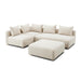 Hangover Cream Heavy Textured Fabric 4-Piece Modular Chaise Sectional - Home And Beyond