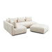 Hangover Cream Heavy Textured Fabric 4-Piece Modular Chaise Sectional - Home And Beyond