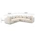 Hangover Cream Heavy Textured Fabric 5-Piece Modular L-Sectional - Home And Beyond