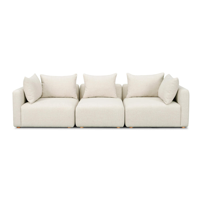 Hangover Cream Heavy Textured Fabric Sofa - Home And Beyond