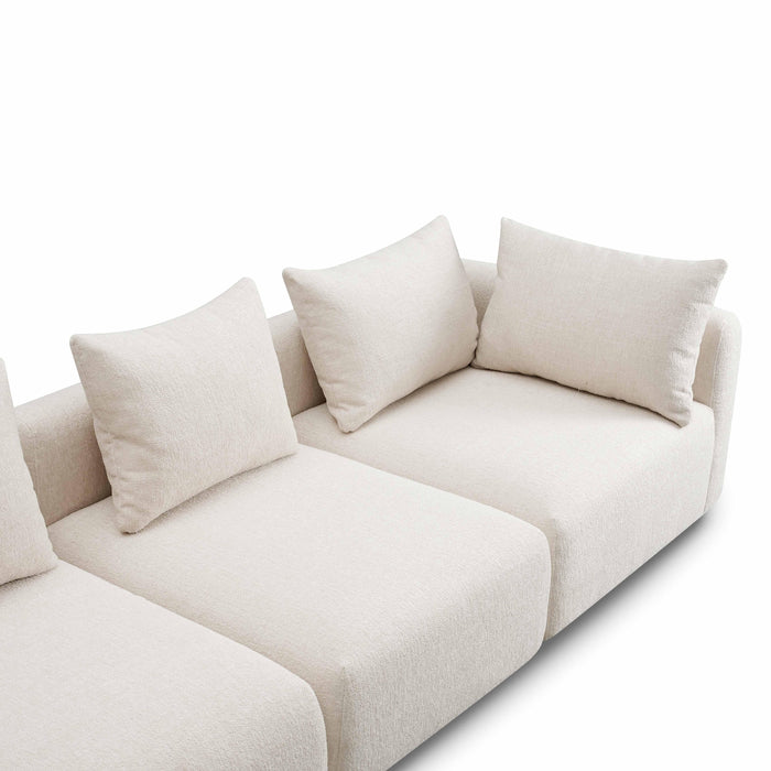 Hangover Cream Heavy Textured Fabric Sofa - Home And Beyond