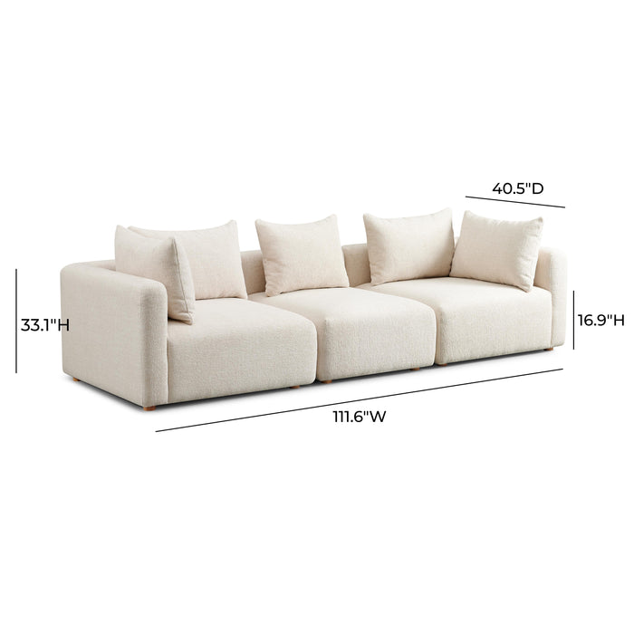 Hangover Cream Heavy Textured Fabric Sofa - Home And Beyond