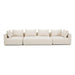 Hangover Cream Heavy Textured Fabric 145 inch Long Sofa - Home And Beyond