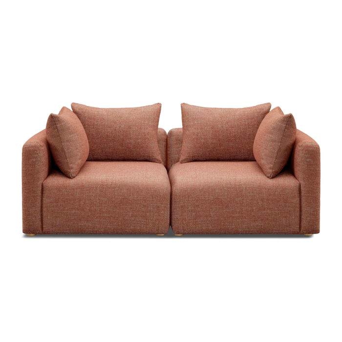 Hangover Sedona Red Textured Fabric Loveseat - Home And Beyond