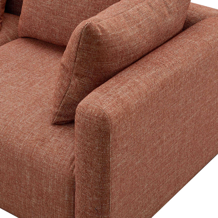 Hangover Sedona Red Textured Fabric Modular Loveseat - Home And Beyond