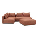 Hangover Sedona Red Textured Fabric 4-Piece Modular Chaise Sectional - Home And Beyond