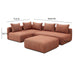 Hangover Sedona Red Textured Fabric 4-Piece Modular Chaise Sectional - Home And Beyond