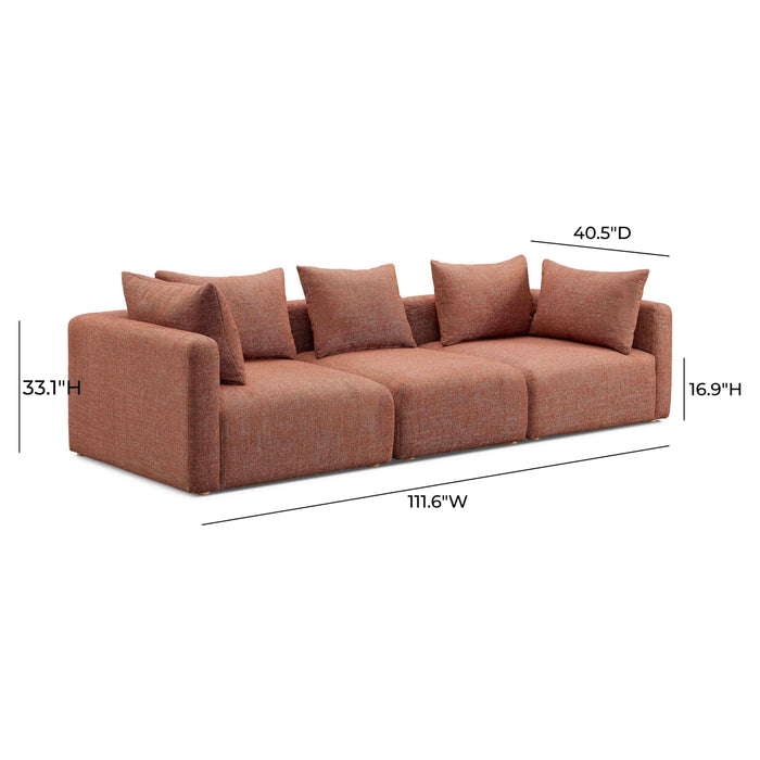 Hangover Sedona Red Textured Fabric Sofa - Home And Beyond
