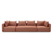 Hangover Sedona Red Textured Fabric 145 inch Long Sofa - Home And Beyond