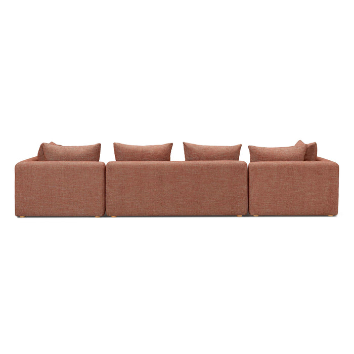 Hangover Sedona Red Textured Fabric 145 inch Long Sofa - Home And Beyond