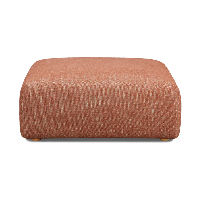 Hangover Sedona Red Textured Fabric Ottoman - Home And Beyond