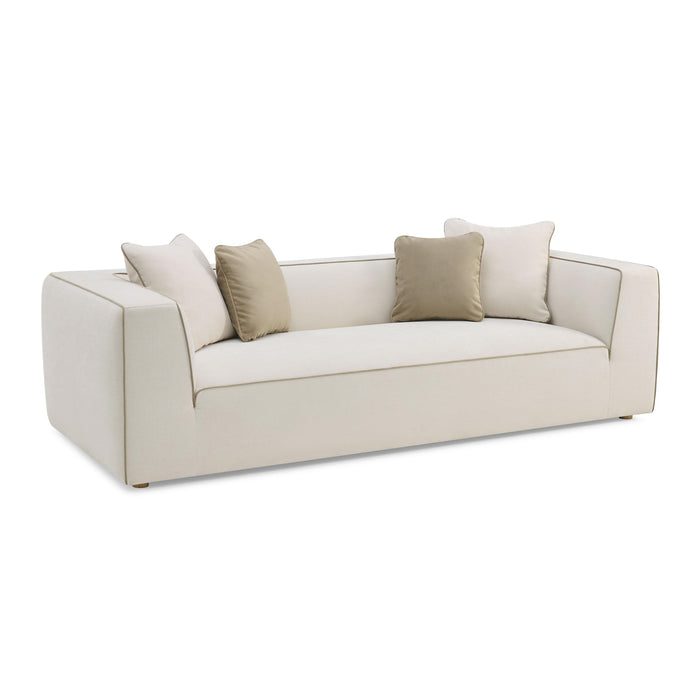 Tristine 96" Cream Contract-Grade Linen Sofa - Home And Beyond