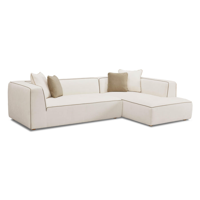 Tristine Cream Linen RAF Sectional - Home And Beyond